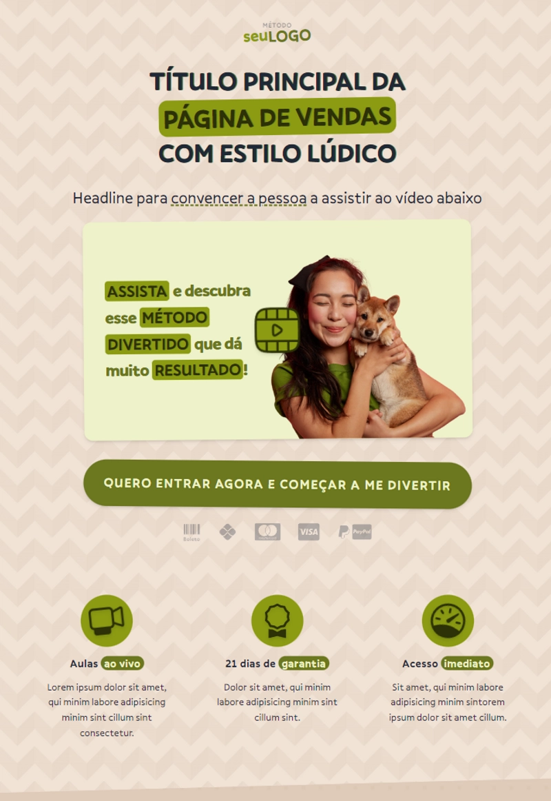 imagem desktop da página Página de Vendas (fictício)